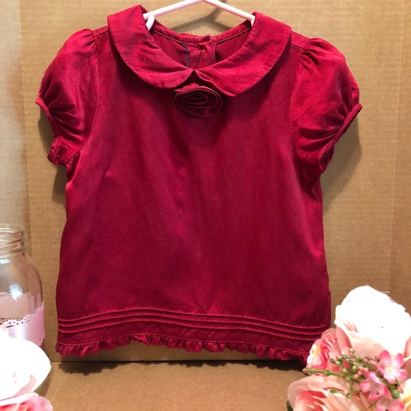 Janie and Jack 2T Silk red blouse - Picture 2 of 6